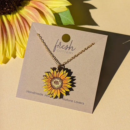 Mini Golden Sunflower Necklace Necklaces