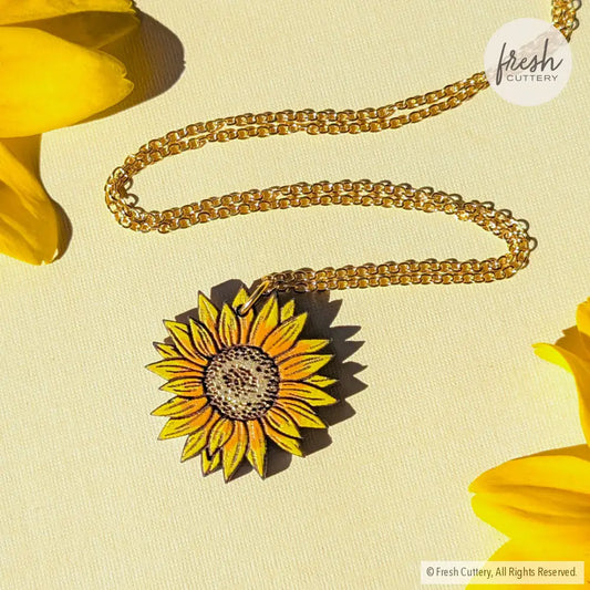 Mini Golden Sunflower Necklace Necklaces