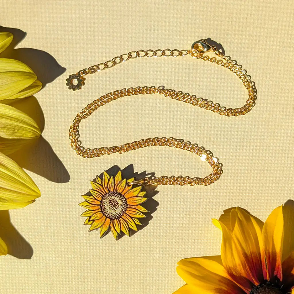 Mini Golden Sunflower Necklace Necklaces