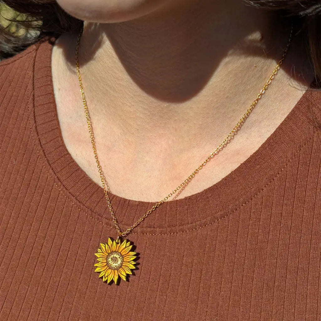 Mini Golden Sunflower Necklace Necklaces