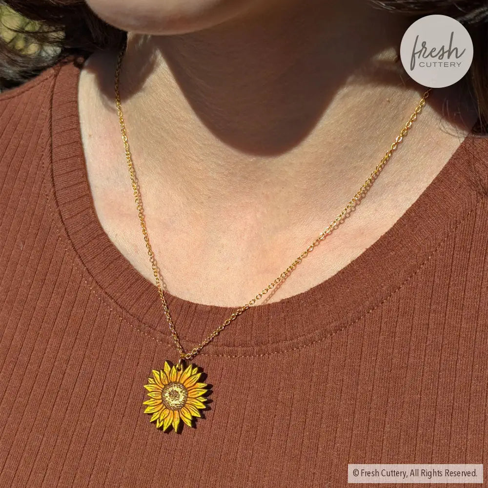 Mini Golden Sunflower Necklace Necklaces