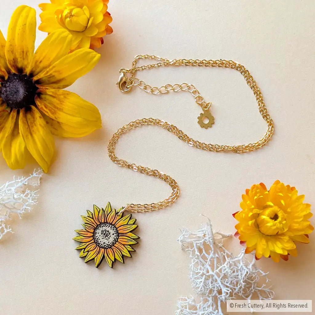 Mini Golden Sunflower Necklace - Necklaces