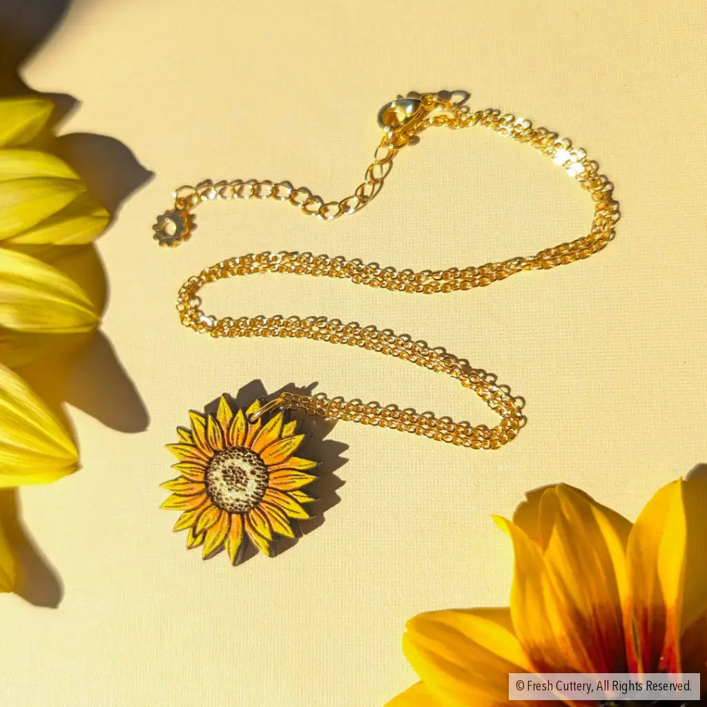 Mini Golden Sunflower Necklace Necklaces