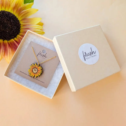 Mini Golden Sunflower Necklace Necklaces