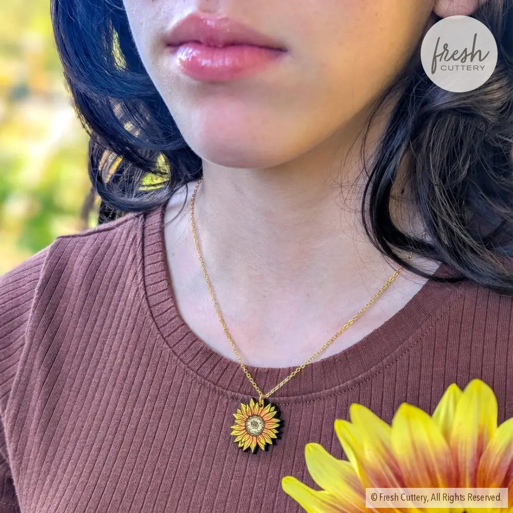 Mini Golden Sunflower Necklace Necklaces