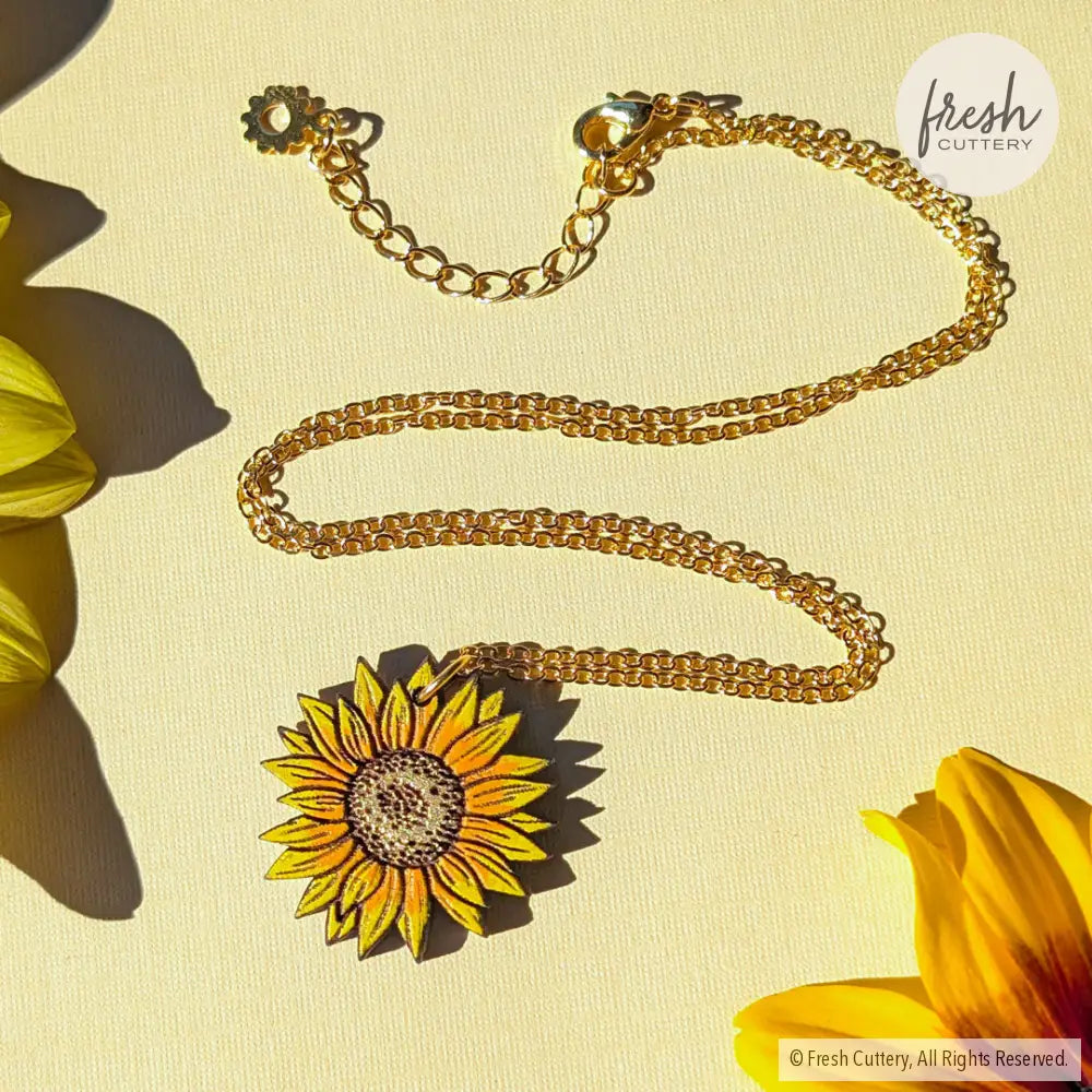 Mini Golden Sunflower Necklace Necklaces