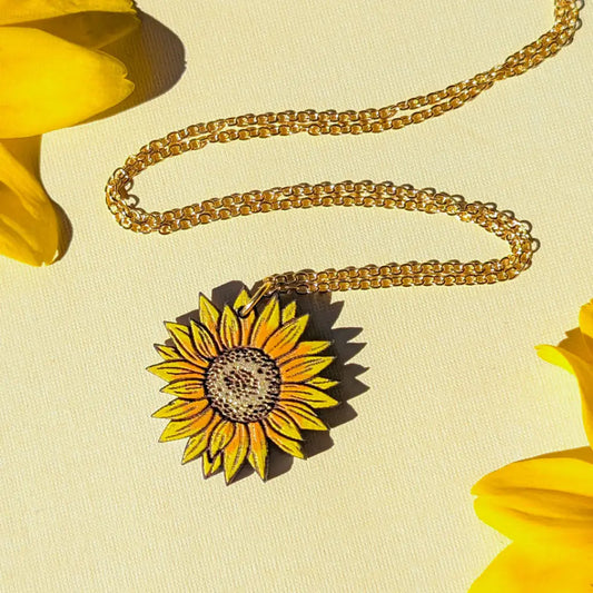 Mini Golden Sunflower Necklace Necklaces