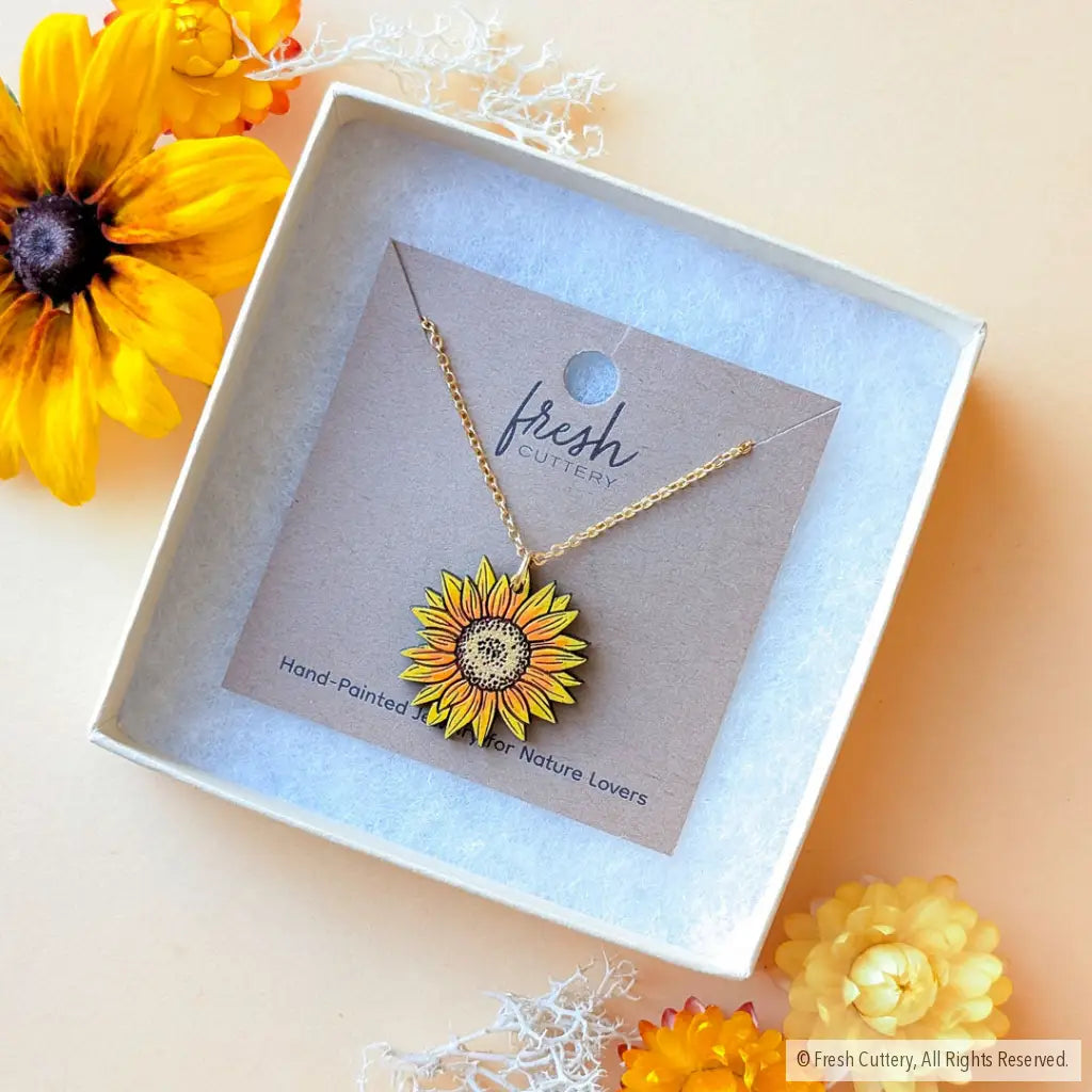 Mini Golden Sunflower Necklace - Necklaces