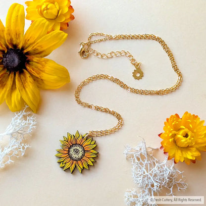 Mini Golden Sunflower Necklace - Necklaces
