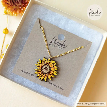 Mini Golden Sunflower Necklace Necklaces