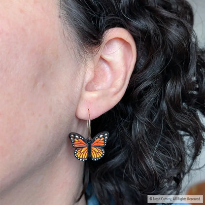 Mini Monarch Butterfly Earrings Dangle and Drop Earrings