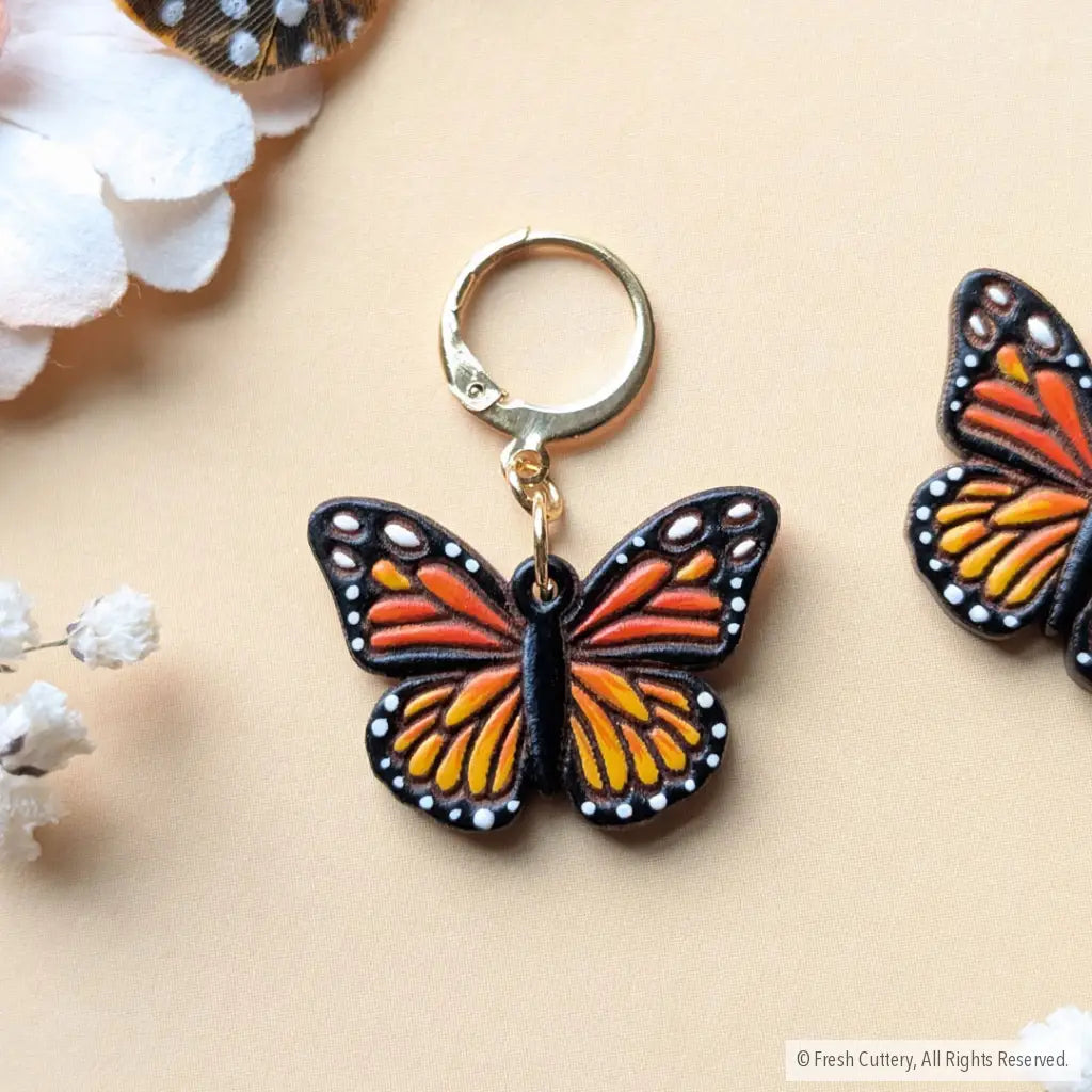 Mini Monarch Butterfly Earrings Dangle and Drop Earrings