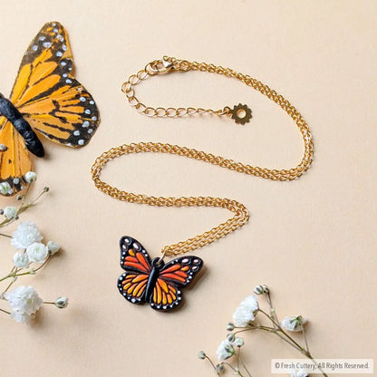Mini Monarch Butterfly Necklace Gold Necklaces