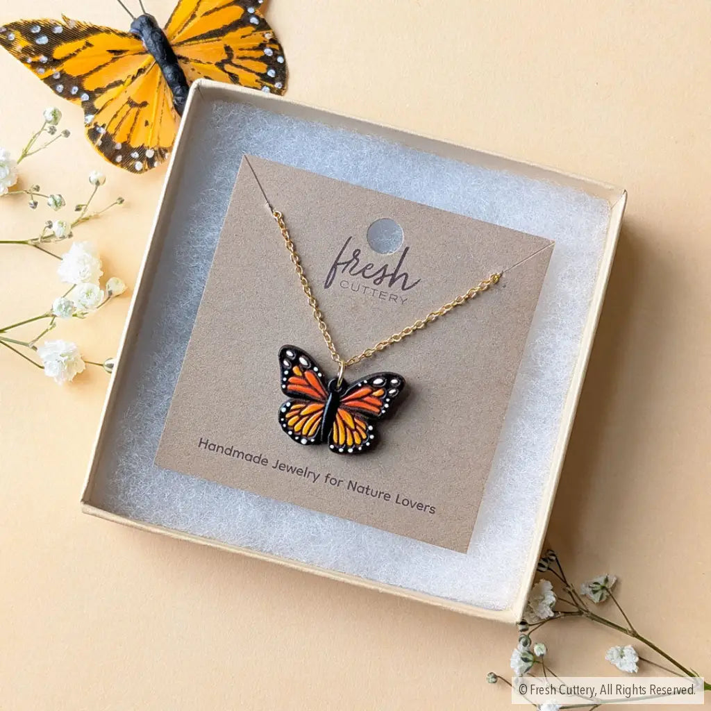 Mini Monarch Butterfly Necklace Necklaces