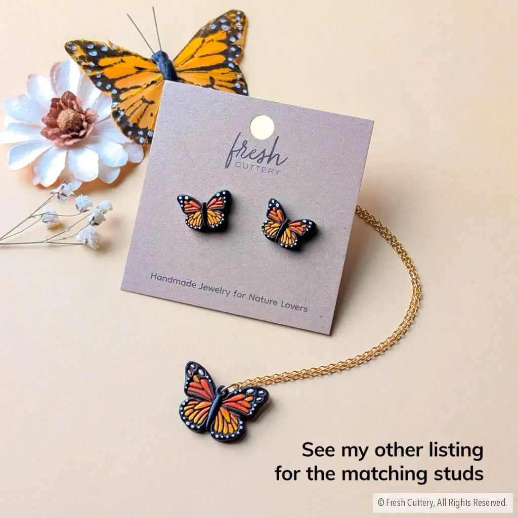 Mini Monarch Butterfly Necklace Necklaces