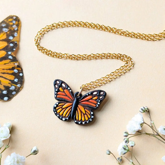 Mini Monarch Butterfly Necklace Necklaces