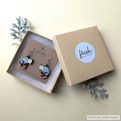 Mini Opossum Earrings Dangle and Drop Earrings