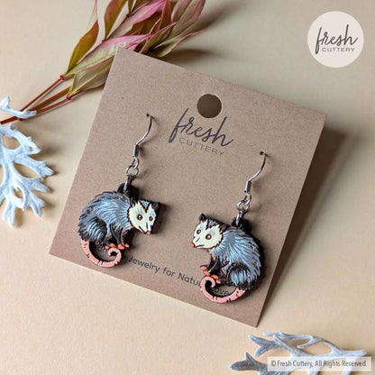 Mini Opossum Earrings Dangle and Drop Earrings