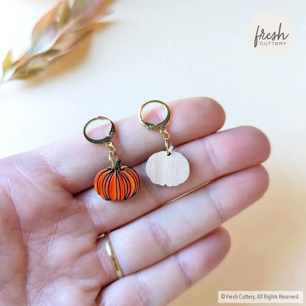 Mini Pumpkin Earrings Dangle And Drop