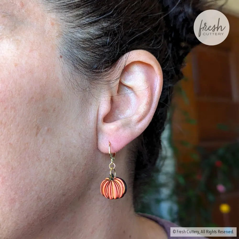 Mini Pumpkin Earrings Dangle And Drop