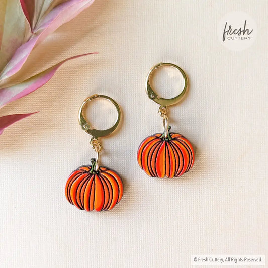 Mini Pumpkin Earrings Dangle And Drop