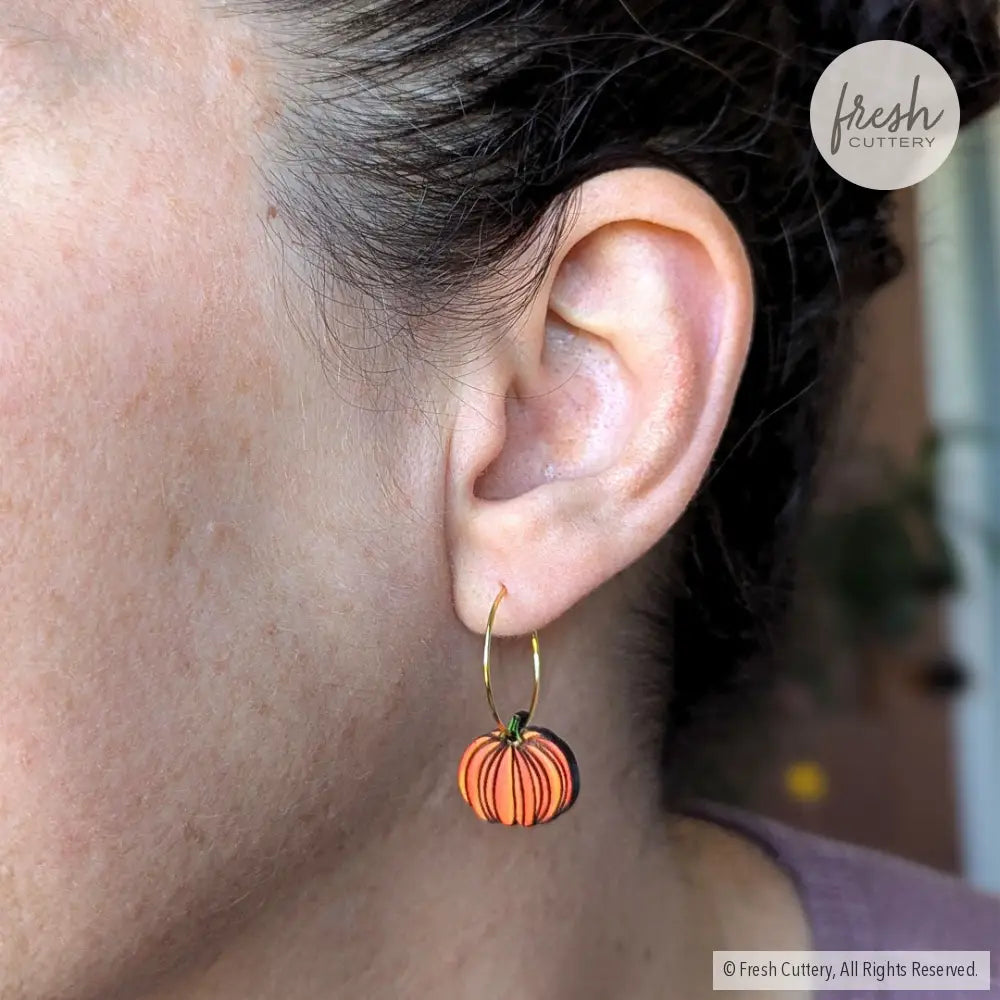 Mini Pumpkin Earrings Dangle And Drop