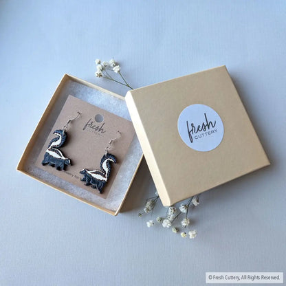 Mini Skunk Earrings Dangle and Drop Earrings