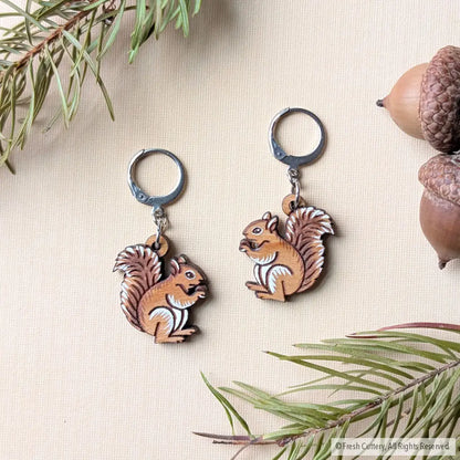 Mini Squirrel Earrings Dangle and Drop Earrings