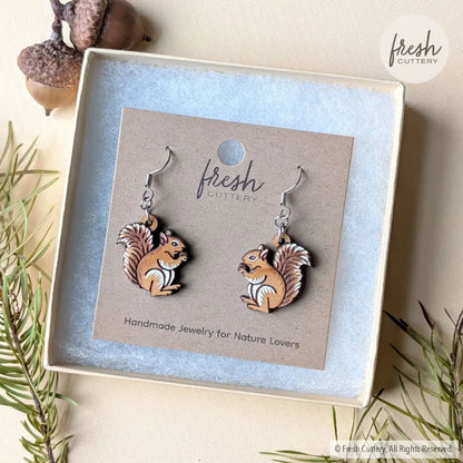 Mini Squirrel Earrings Dangle and Drop Earrings