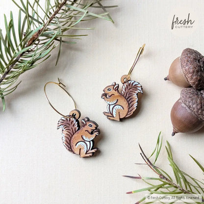 Mini Squirrel Earrings Dangle and Drop Earrings