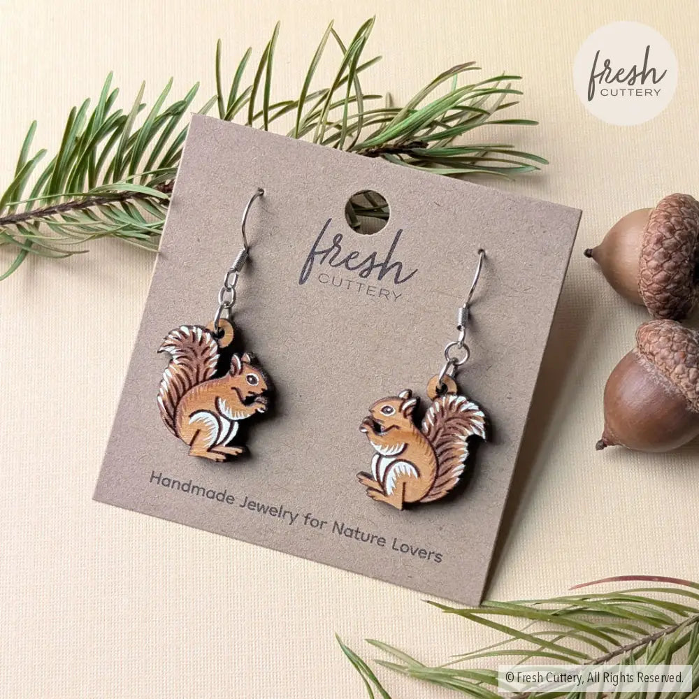 Mini Squirrel Earrings Dangle and Drop Earrings