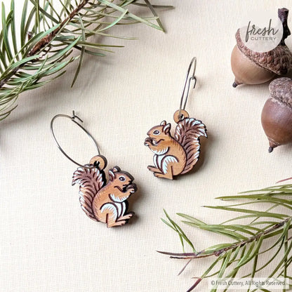 Mini Squirrel Earrings Dangle and Drop Earrings