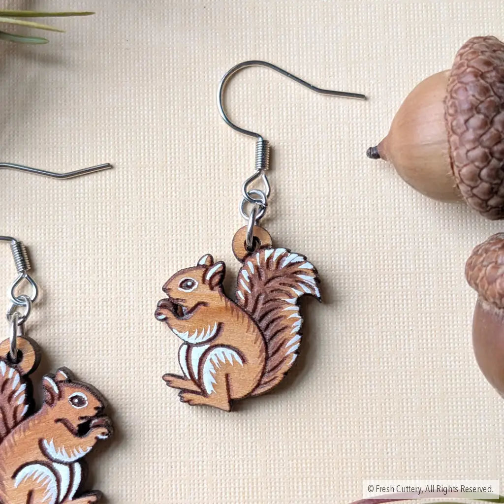 Mini Squirrel Earrings Dangle and Drop Earrings