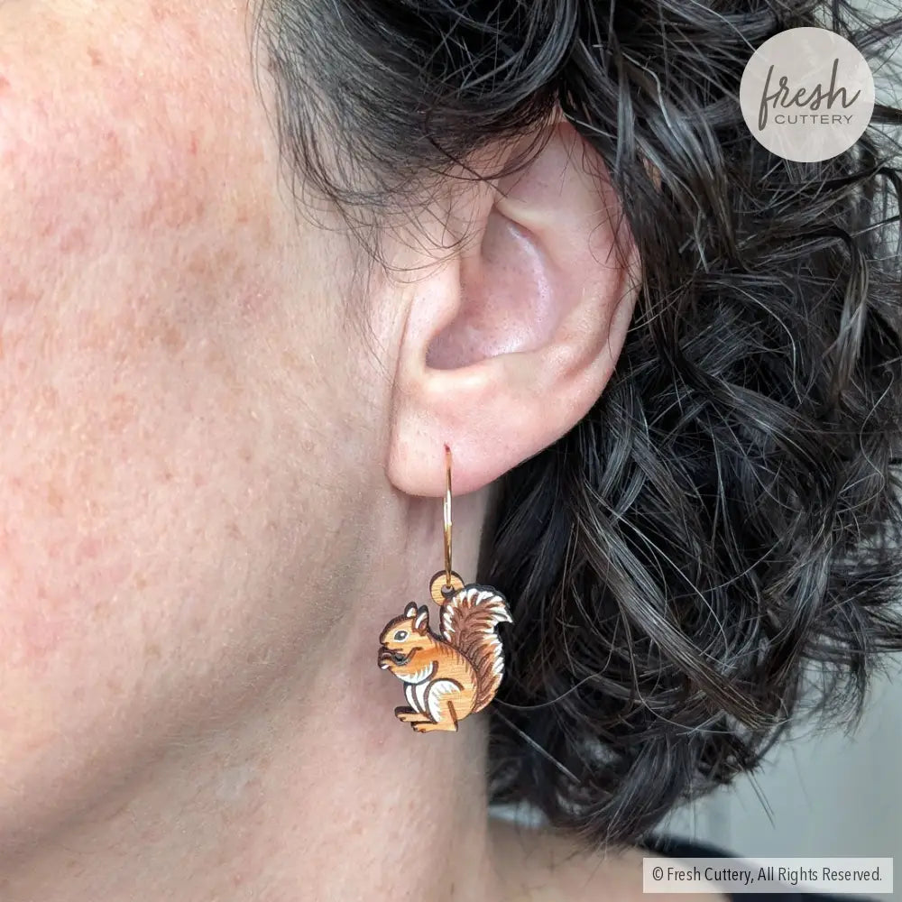 Mini Squirrel Earrings Dangle and Drop Earrings