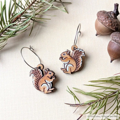 Mini Squirrel Earrings Dangle and Drop Earrings