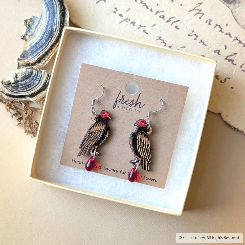 Mini Turkey Vulture Earrings - Dangle and Drop Earrings