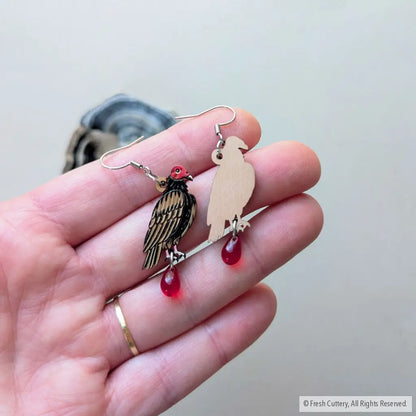 Mini Turkey Vulture Earrings - Dangle and Drop Earrings