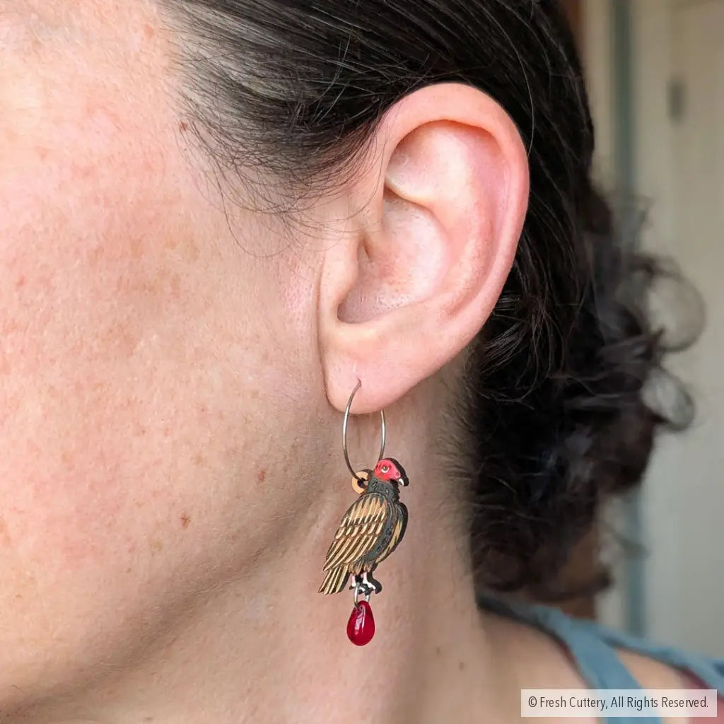 Mini Turkey Vulture Earrings - Dangle and Drop Earrings