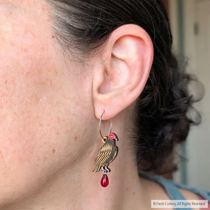 Mini Turkey Vulture Earrings - Dangle and Drop Earrings