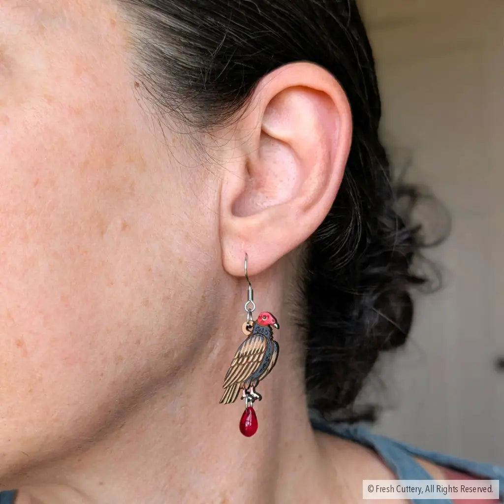 Mini Turkey Vulture Earrings - Dangle and Drop Earrings