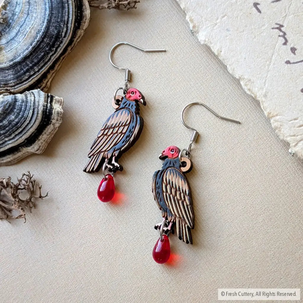 Mini Turkey Vulture Earrings - Dangle and Drop Earrings