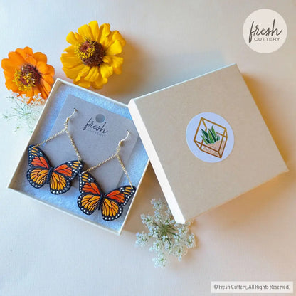 Monarch Butterfly Earrings Dangle And Drop