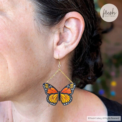 Monarch Butterfly Earrings Dangle And Drop