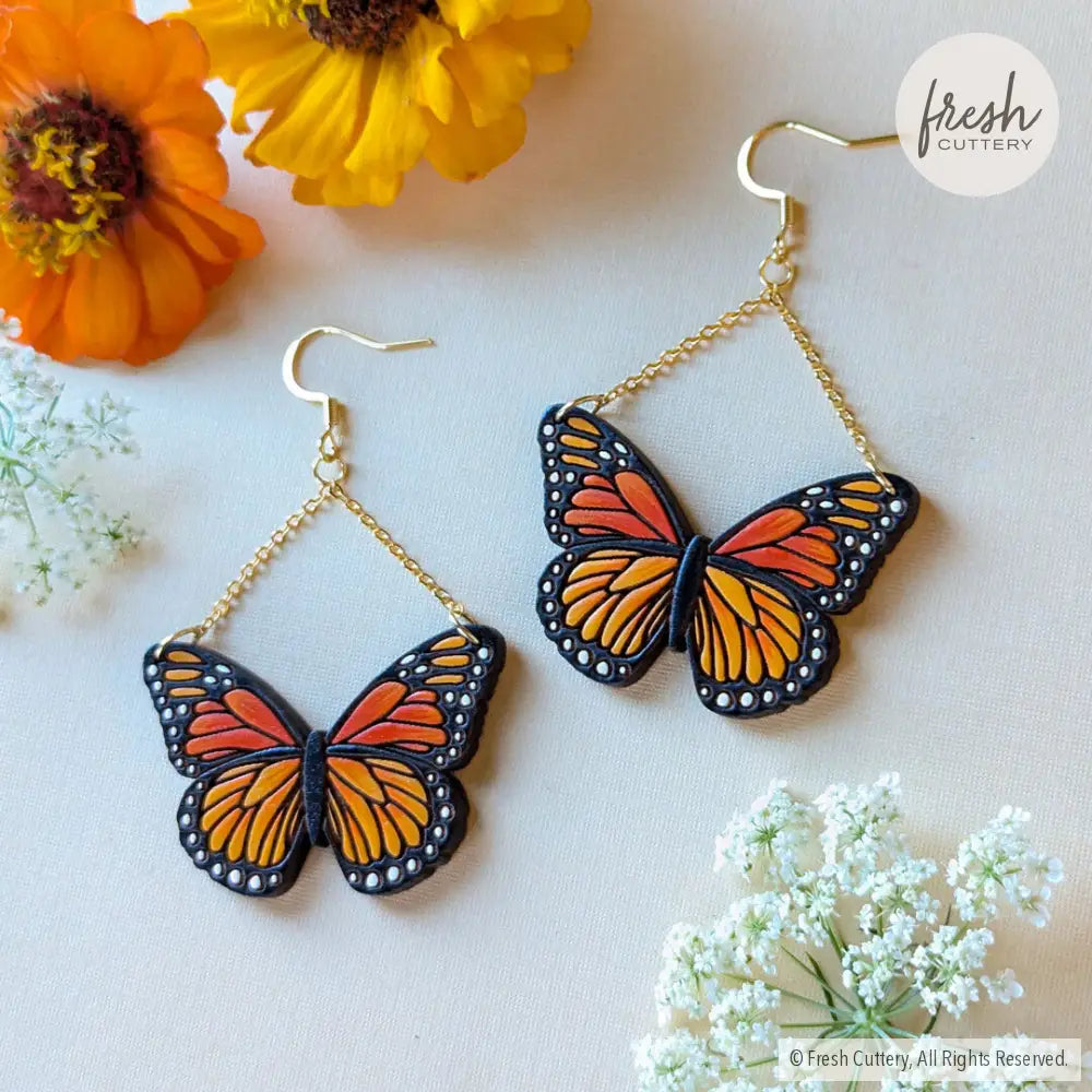 Monarch Butterfly Earrings Dangle And Drop