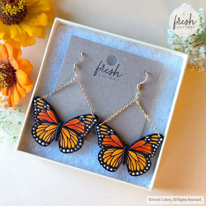 Monarch Butterfly Earrings Dangle And Drop