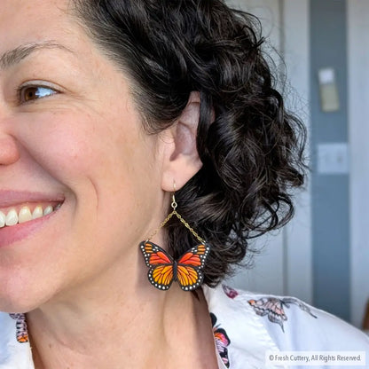 Monarch Butterfly Earrings Dangle and Drop Earrings