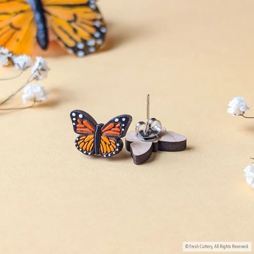 Monarch Butterfly Studs Studs