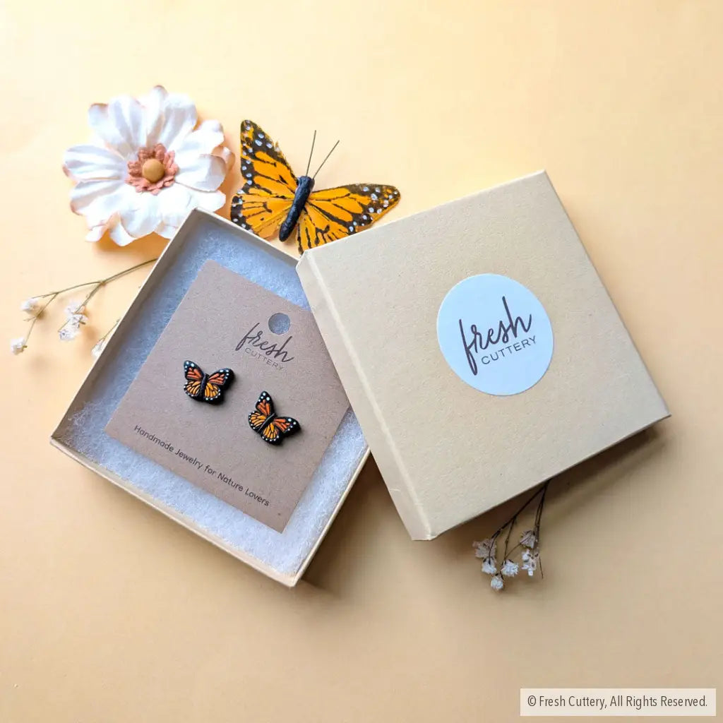 Monarch Butterfly Studs Studs