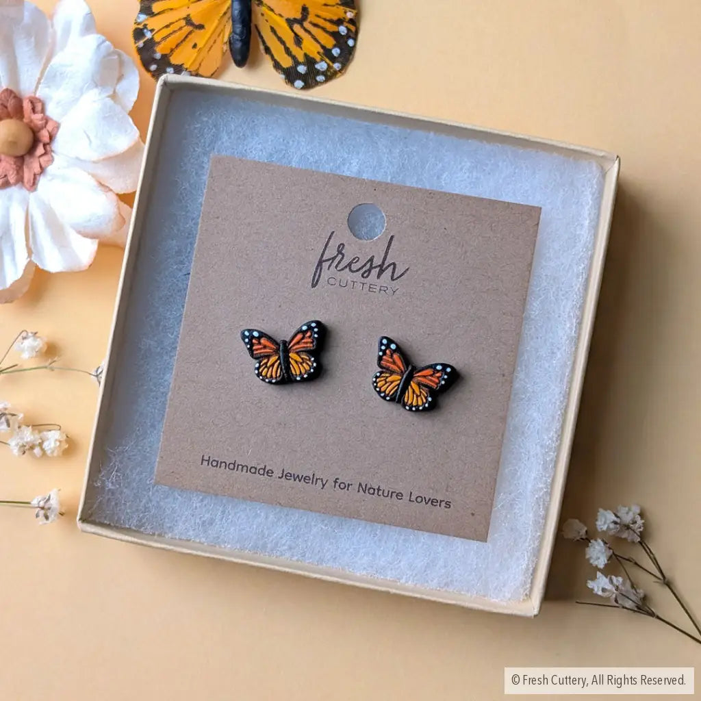 Monarch Butterfly Studs Studs