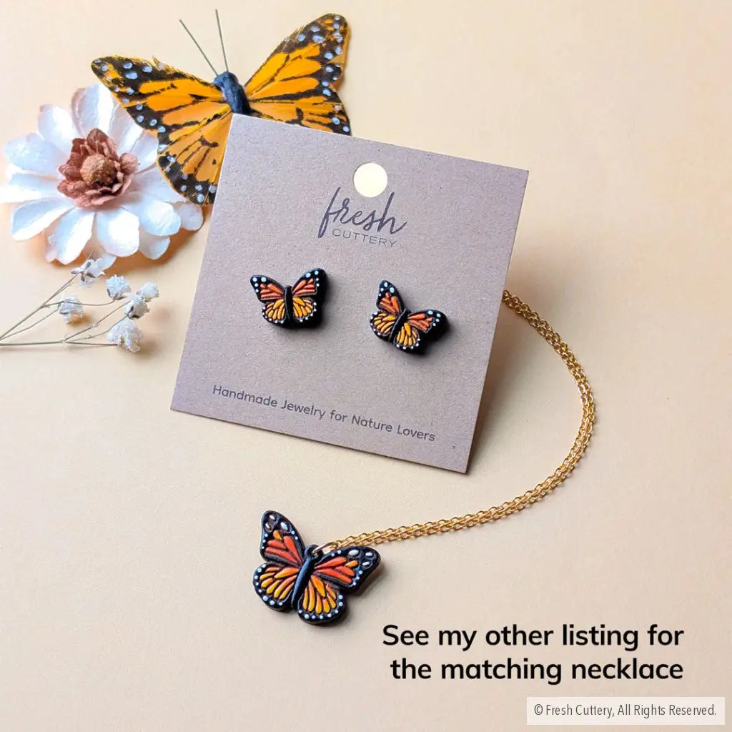 Monarch Butterfly Studs Studs